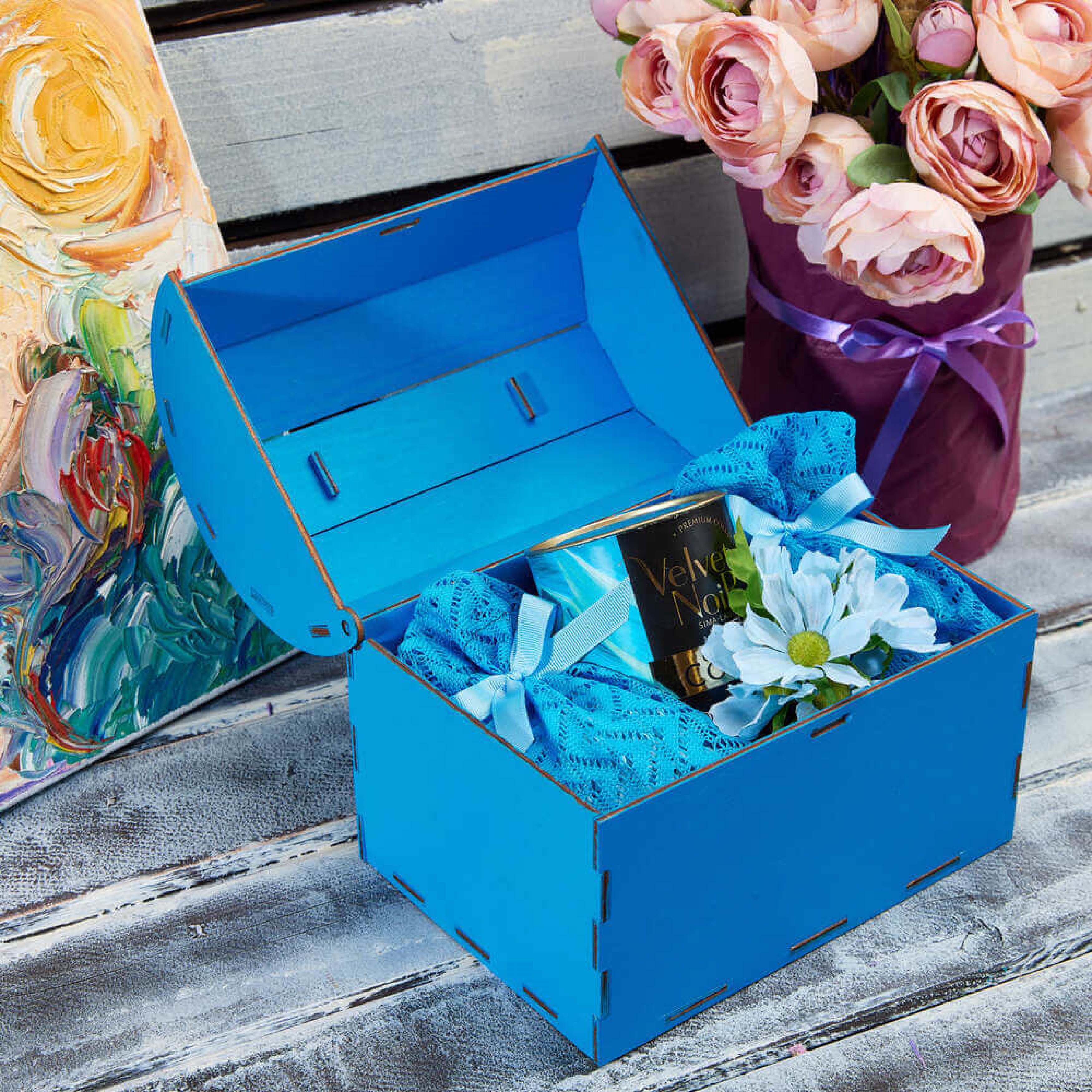 Подарочный набор «Голубые ромашки»