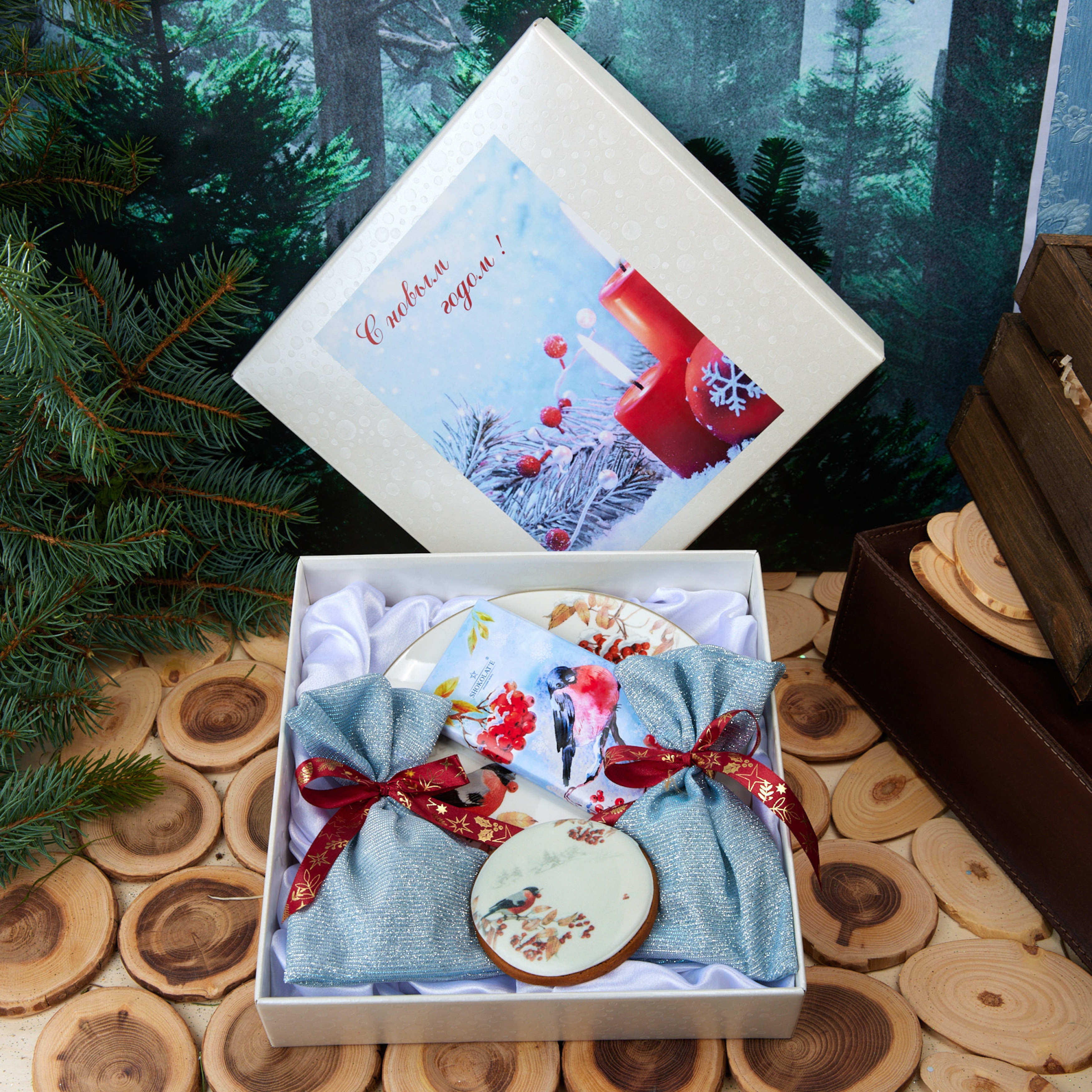 Подарочный набор "СНЕГИРЬ НА ВЕТКЕ"