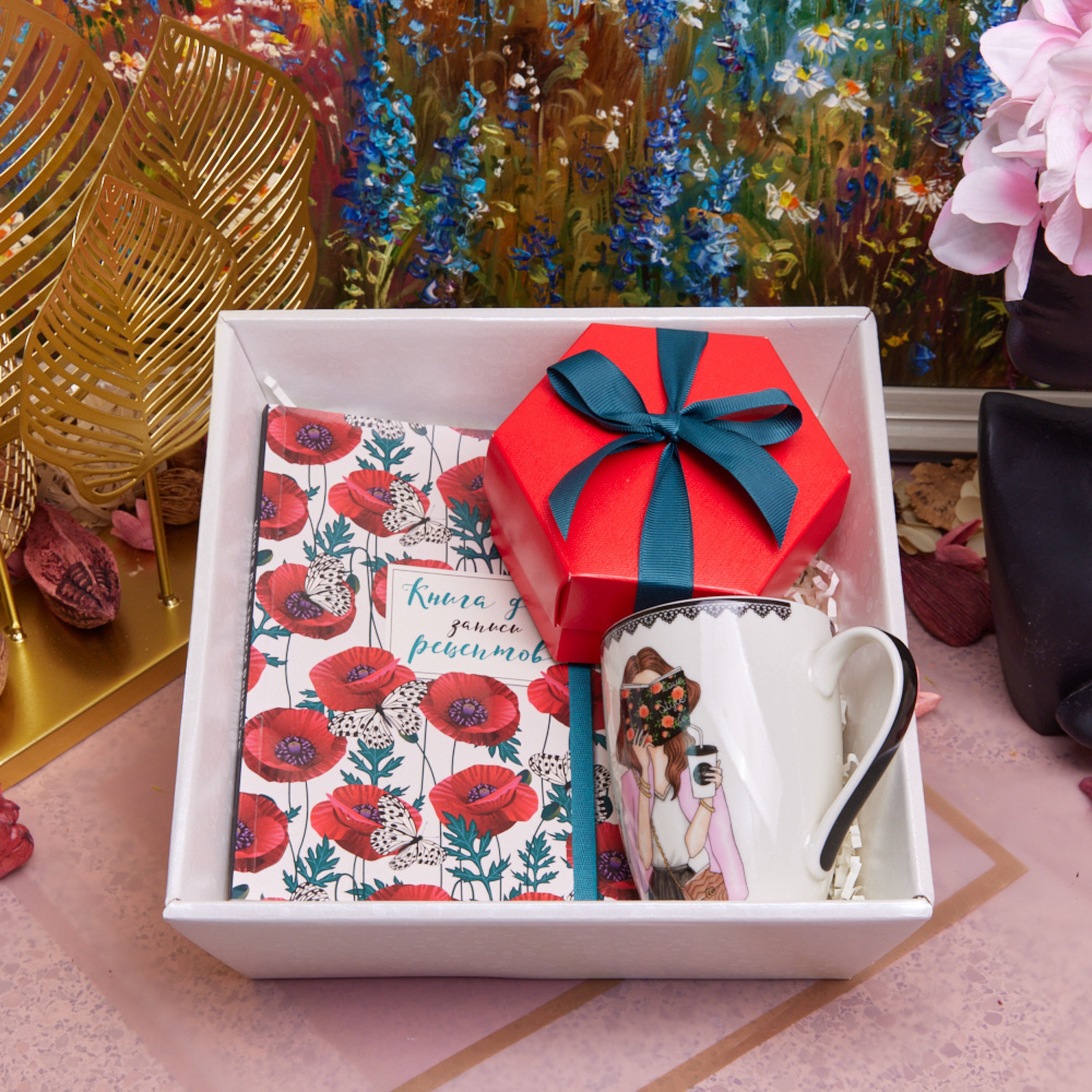 ПОДАРОЧНЫЙ НАБОР «КРАСНЫЕ ЦВЕТЫ»